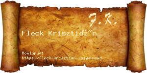 Fleck Krisztián névjegykártya